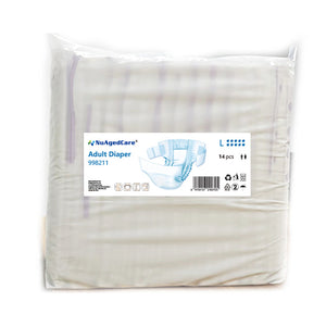 NuAgedCare Adult Diapers, Large, 10D, 2600ml, 14pcs/bag 3bags/case, Low as $1.80 per piece, 998211 & 998211B