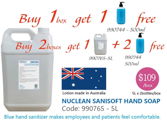 NuClean Sanisoft Hand Soap, Australian Material, Bulk Pack, 990765 (NO.1 Good Price in Australia)