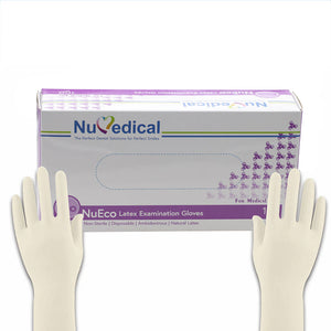 NuEco Latex Exam Gloves Powder Free, 100pcs/box, 990019-990022