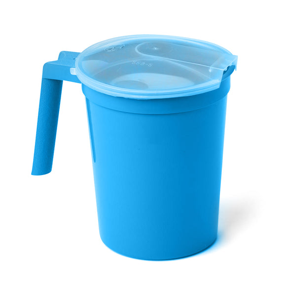 Plastic 32oz Water Pitcher with Lid and Handle  Auto-Clavable, Blue, 100each/case, 994187